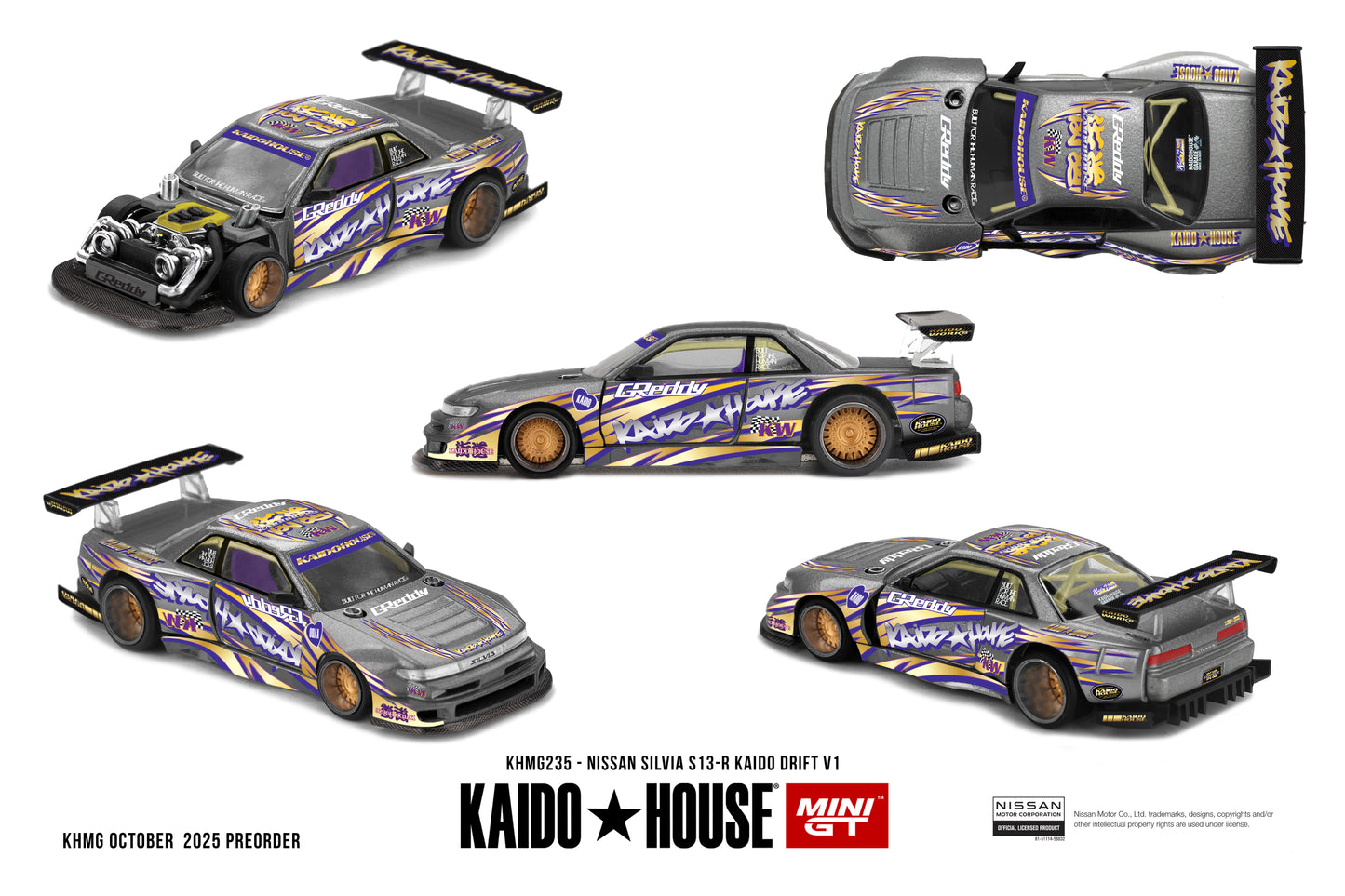 *PRESALE Kaido House #235 Nissan Silvia S13-R Kaido Drift V1 Szary