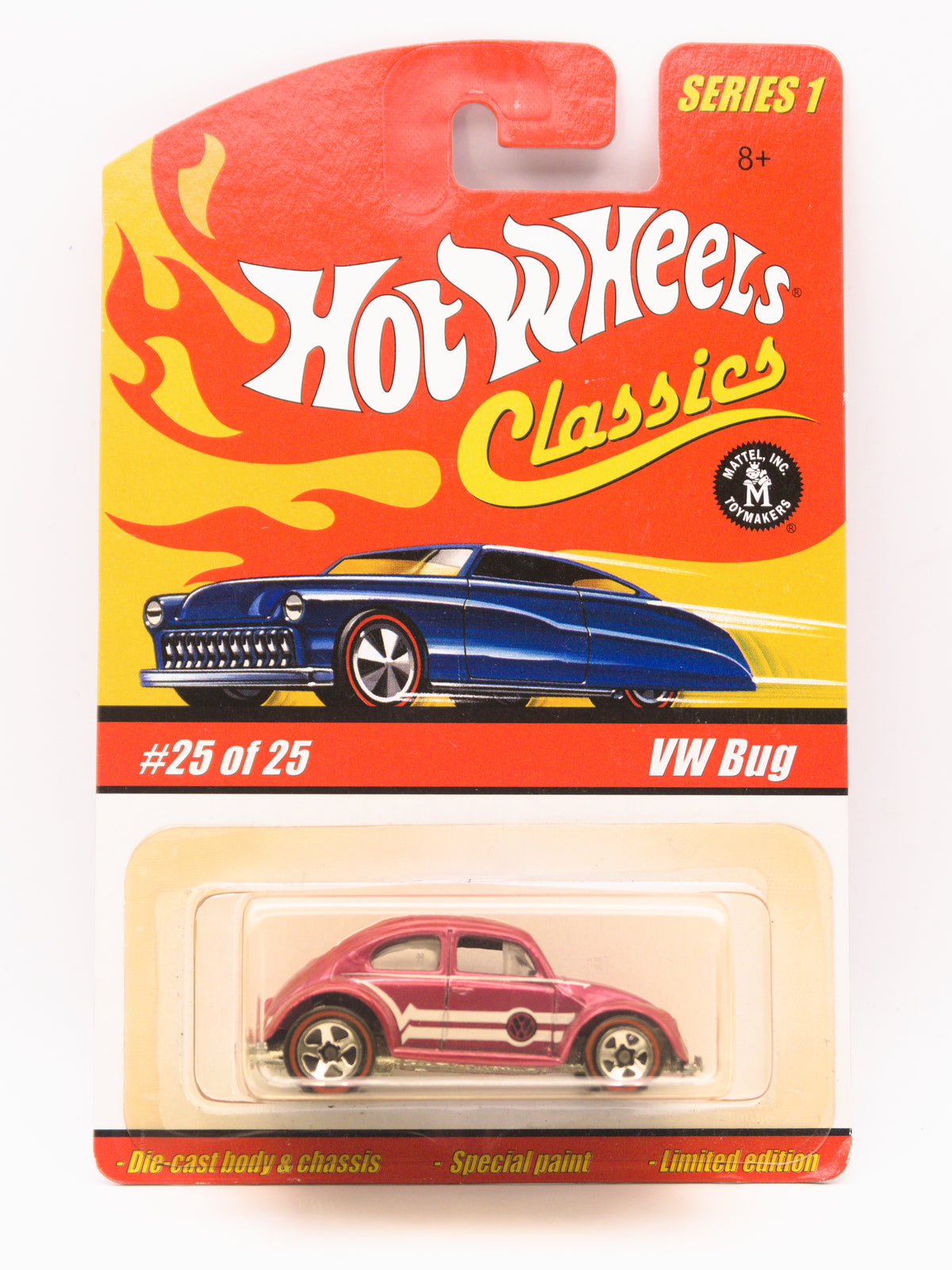 Hot Wheels Classics Volkswagen VW Bug Różowy *ŻÓŁTY BLISTER