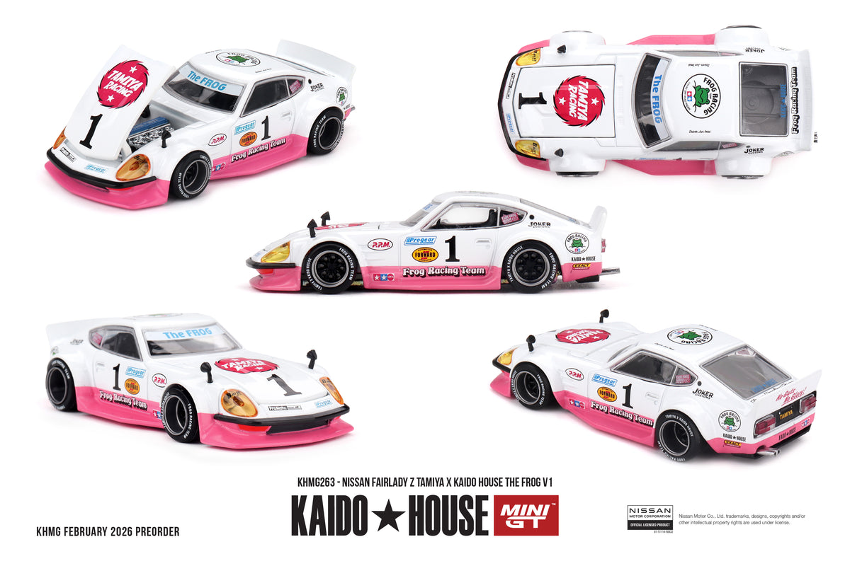 *PRESALE Kaido House #263 Nissan Fairlady Z Tamiya The Frog V1 Biało Różowy