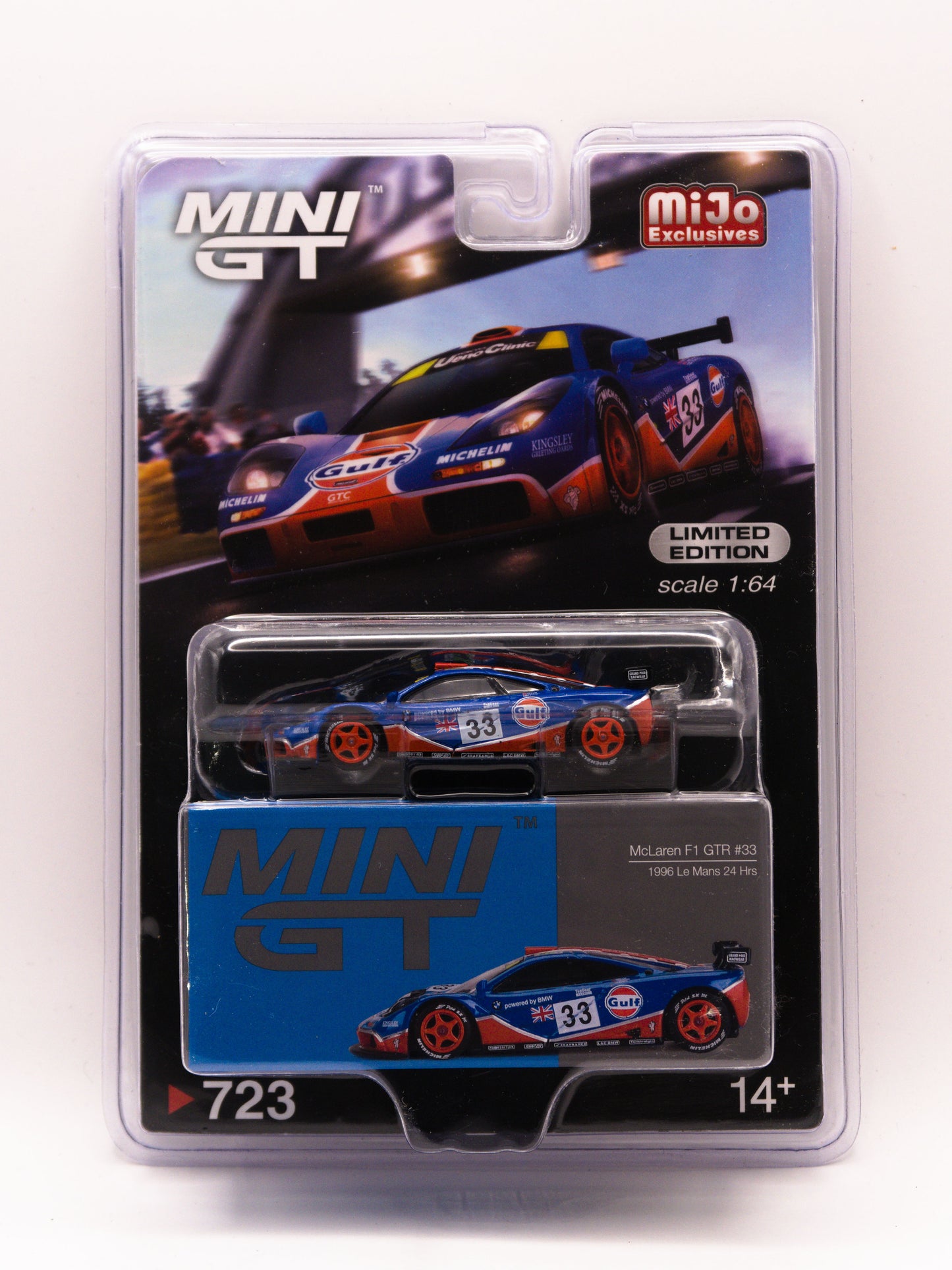 Mini GT 723 McLaren F1 GTR #33 GULF Blue