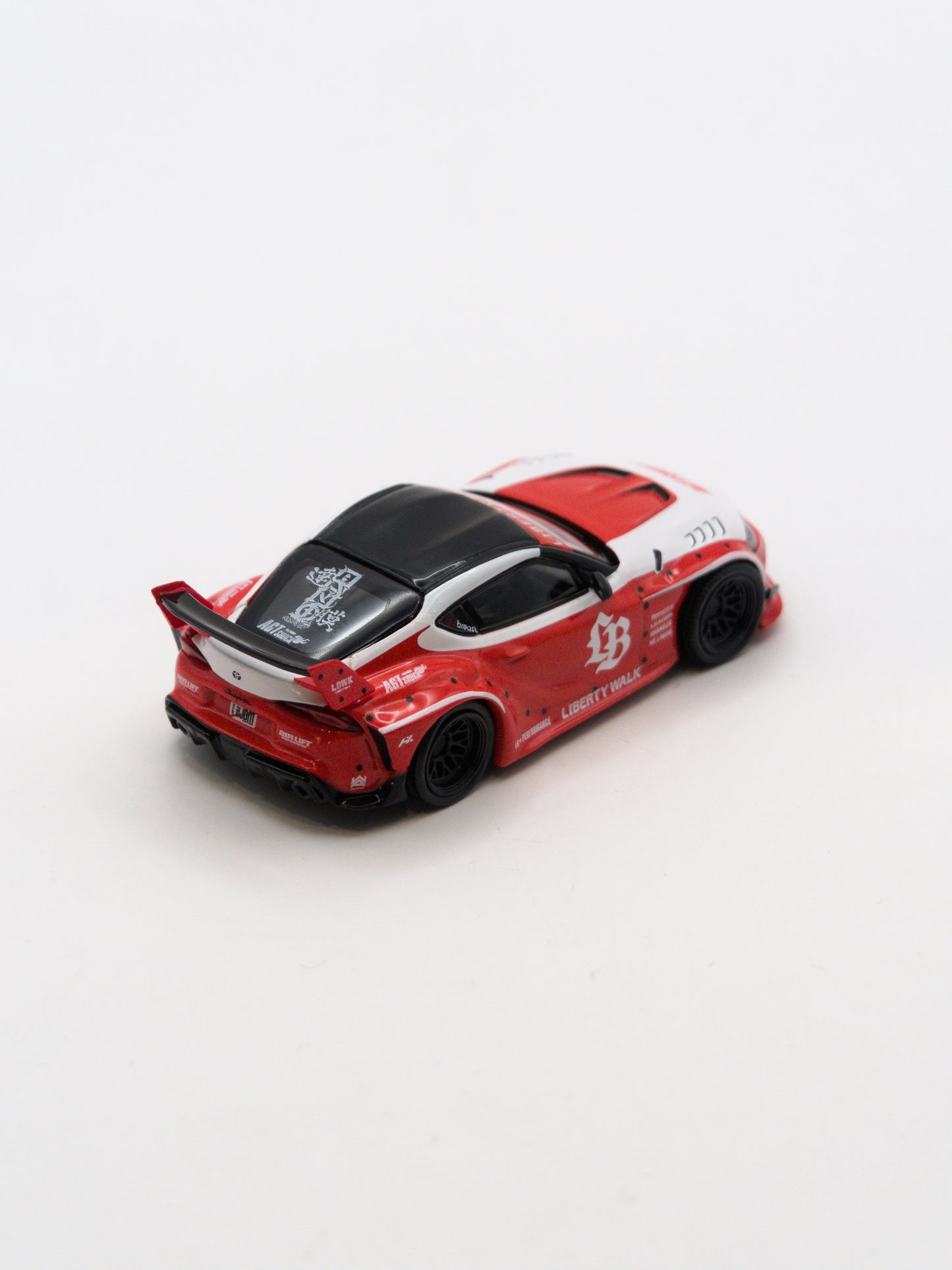 Mini GT #1103 Toyota GR Supra LB-Works Liberty Walk Biało Czerwony