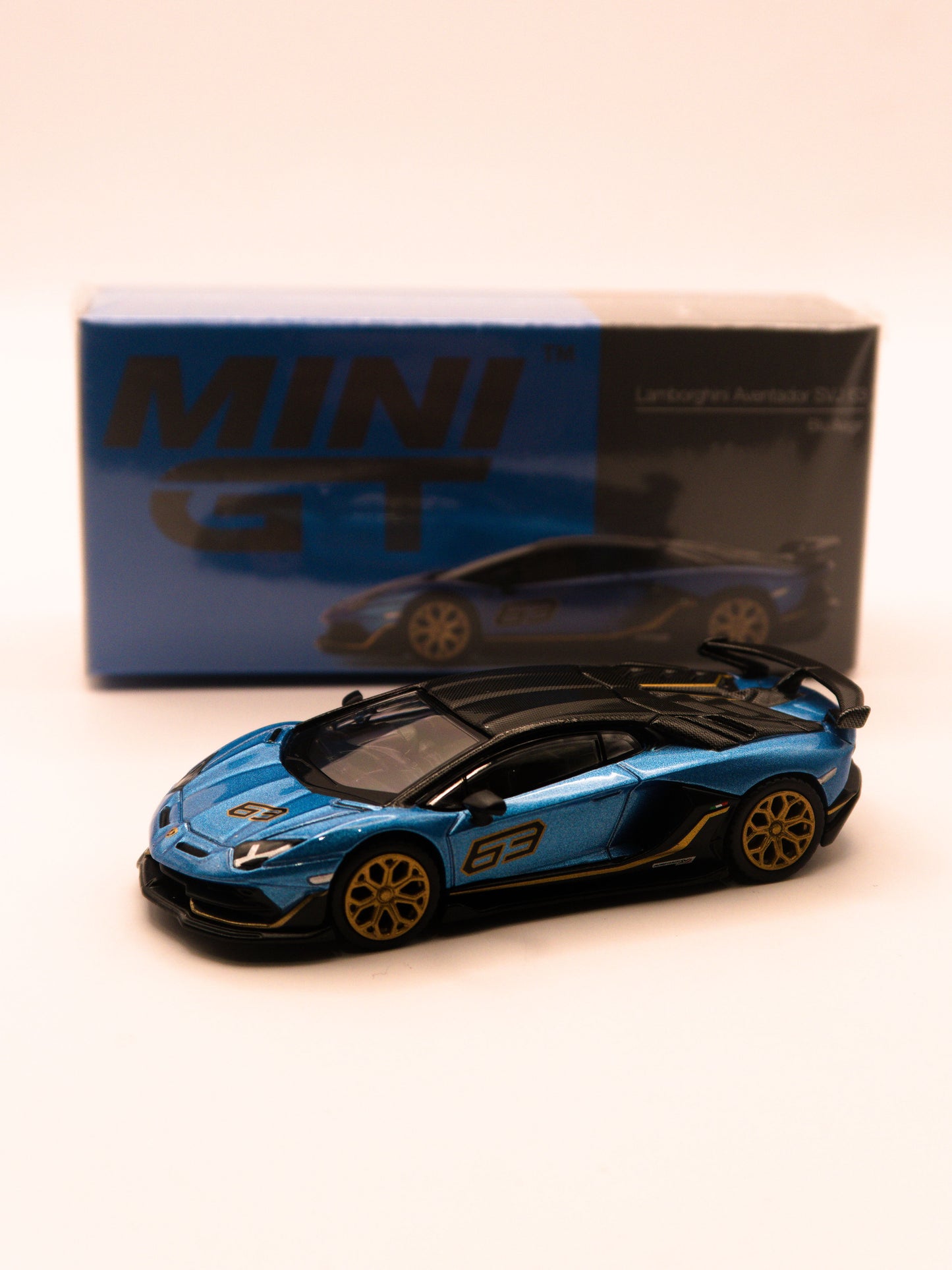 Mini GT #784 Lamborghini Aventador SVJ 63 Blu Aegir Blue
