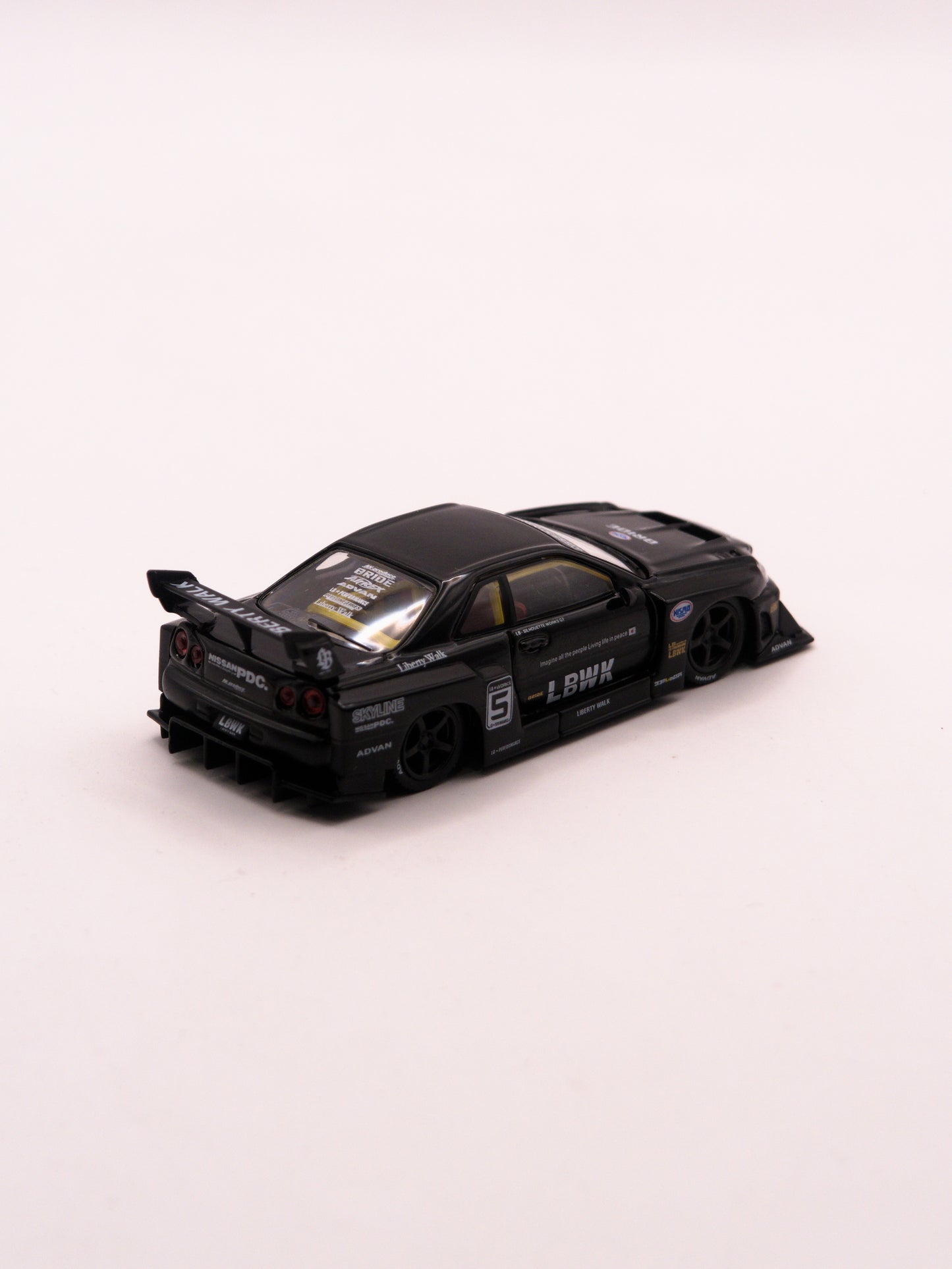 Mini GT #844 Nissan Skyline R34 Liberty Walk LBWK Silouette Black