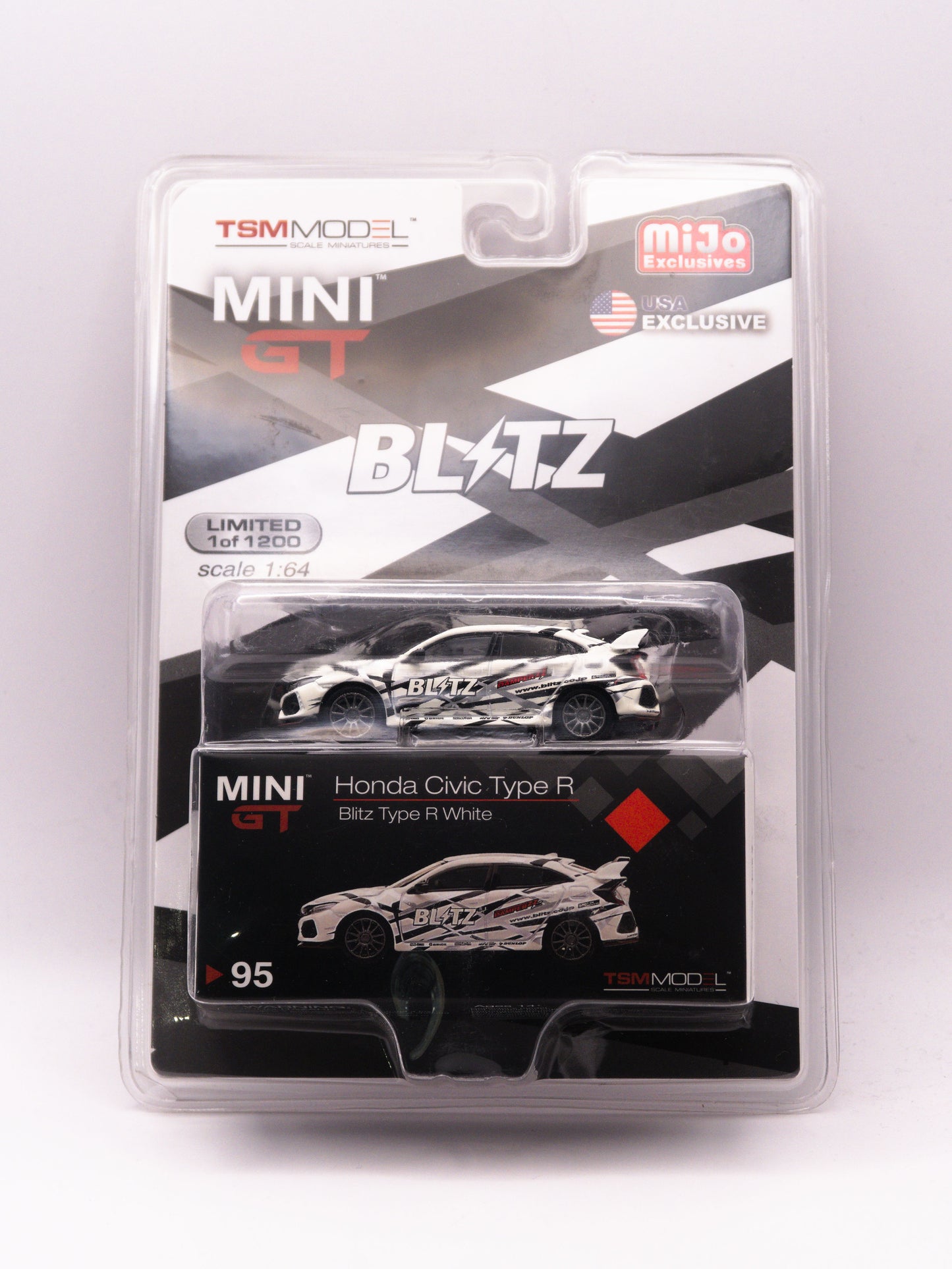 Mini GT #95 Honda Civic Type R Blitz Type R White