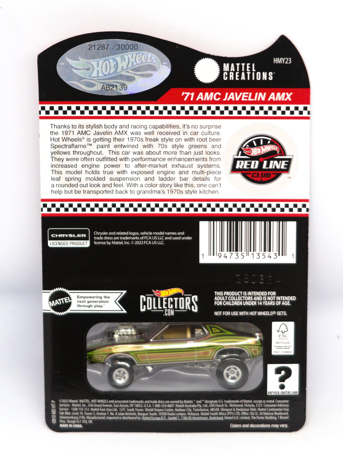 Red Line Club RLC AMC Javelin #21287/30000