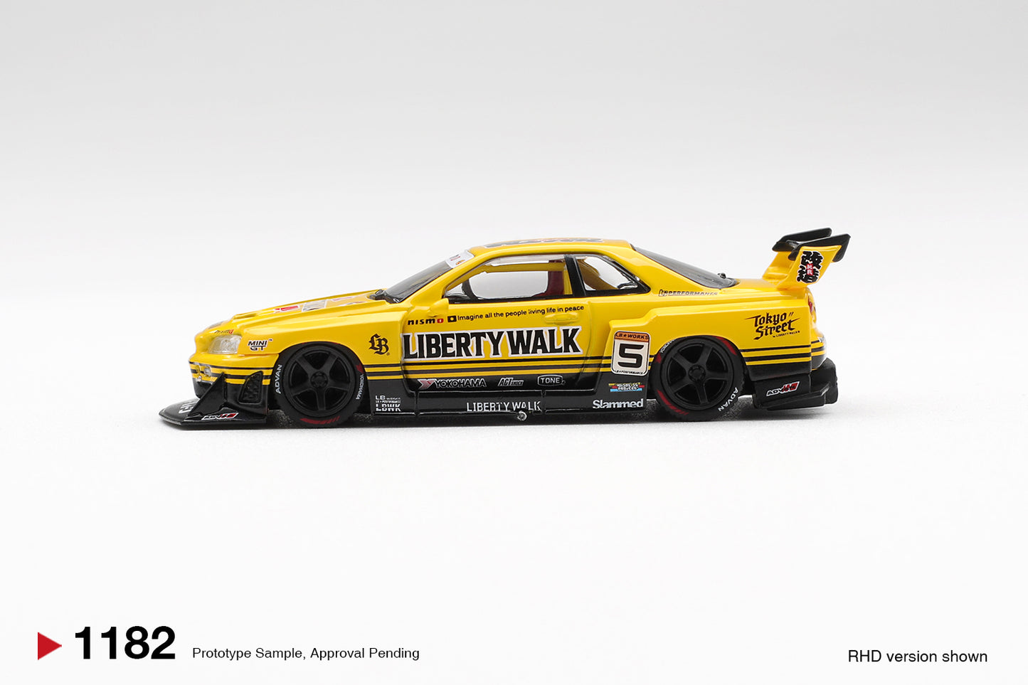 *PRESALE Mini GT #1182 Nissan Skyline GT-R R34 Żółty *BLISTER