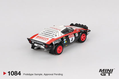 *PRESALE Mini GT #1084 Lancia Stratos HF #4 Sanremo Winner 1978 Czarno Biały *PUDEŁKO