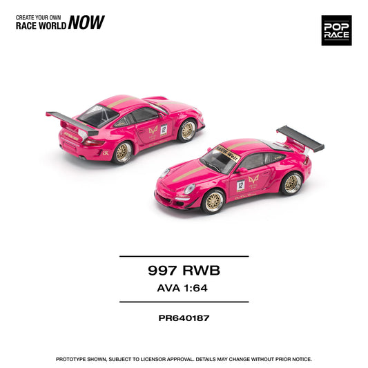 PopRace Porsche 911 997 AVA Różowy