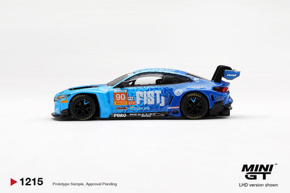 *PRESALE Mini GT #1215 BMW M4 GT3 EVO #90 FIST Team AAI 2025 China GT Niebieski *Pudełko