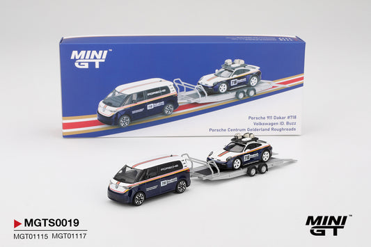 *PRESALE Mini GT MGTS0019 Porsche 911 Dakar #718 / Volkswagen ID. Buzz Porsche Centrum SET