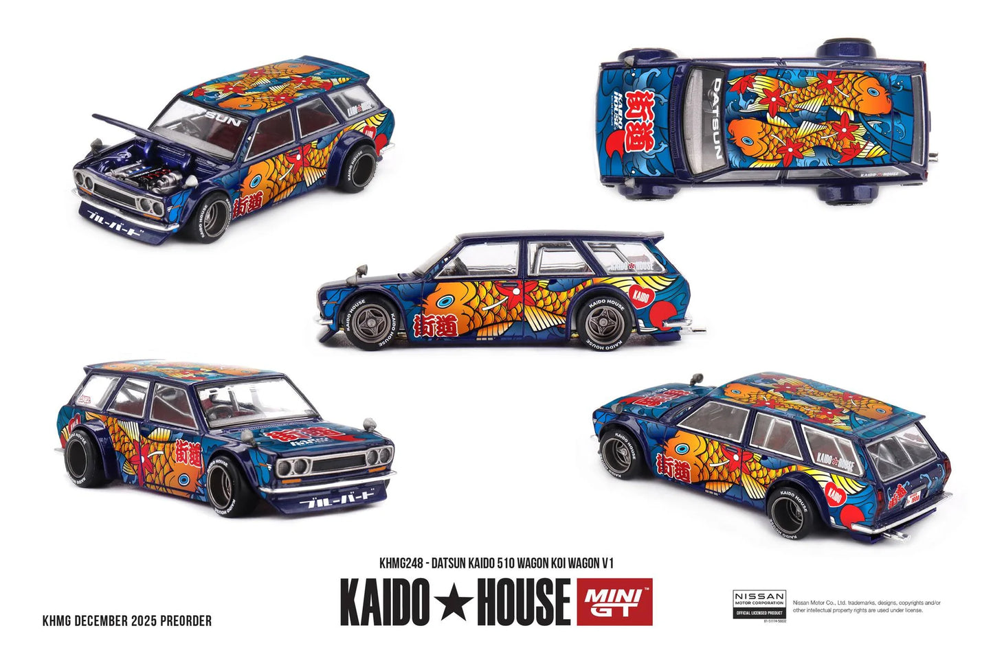 *PRESALE Kaido House #248 Datsun 510 Wagon KOI V1 Niebieski