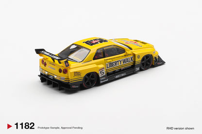 *PRESALE Mini GT #1182 Nissan Skyline GT-R R34 Żółty *BLISTER