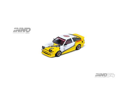 *PRESALE Inno64 Toyota Sprinter Trueno AE86 Brunei Diecast Kustom Show 2024 Żółty