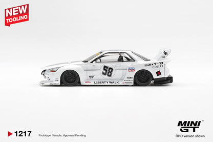 *PRESALE Mini GT #1217 Nissan Skyline GT-R R32 Liberty Walk Biały *PUDEŁKO!