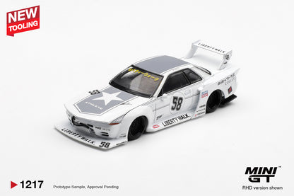 *PRESALE Mini GT #1217 Nissan Skyline GT-R R32 Liberty Walk Biały *PUDEŁKO!