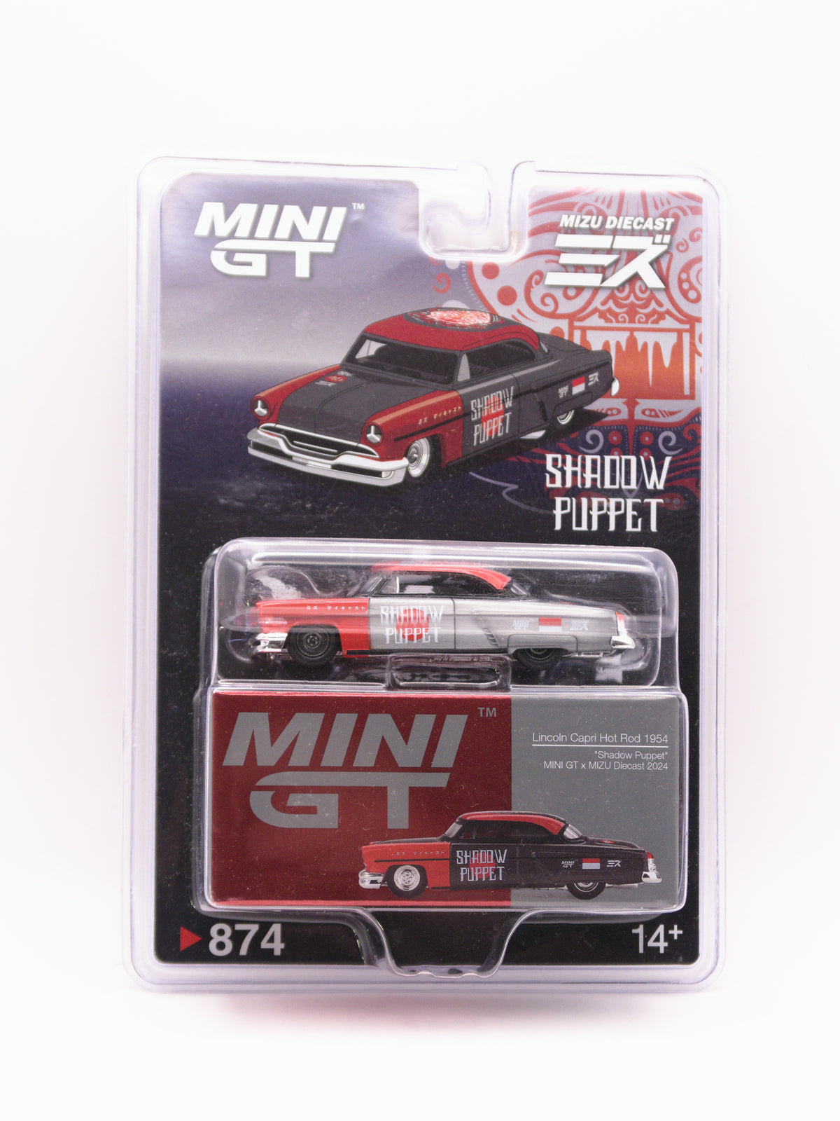 CHASE Mini GT #874 Lincoln Capri Hot Rod Czarno Czerwony