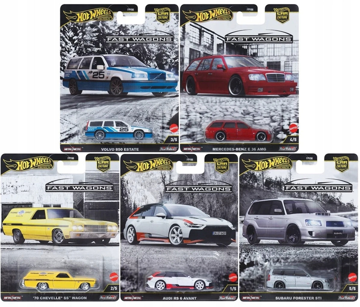 Hot Wheels Car Culture: Fast Wagons SET 5 Cars