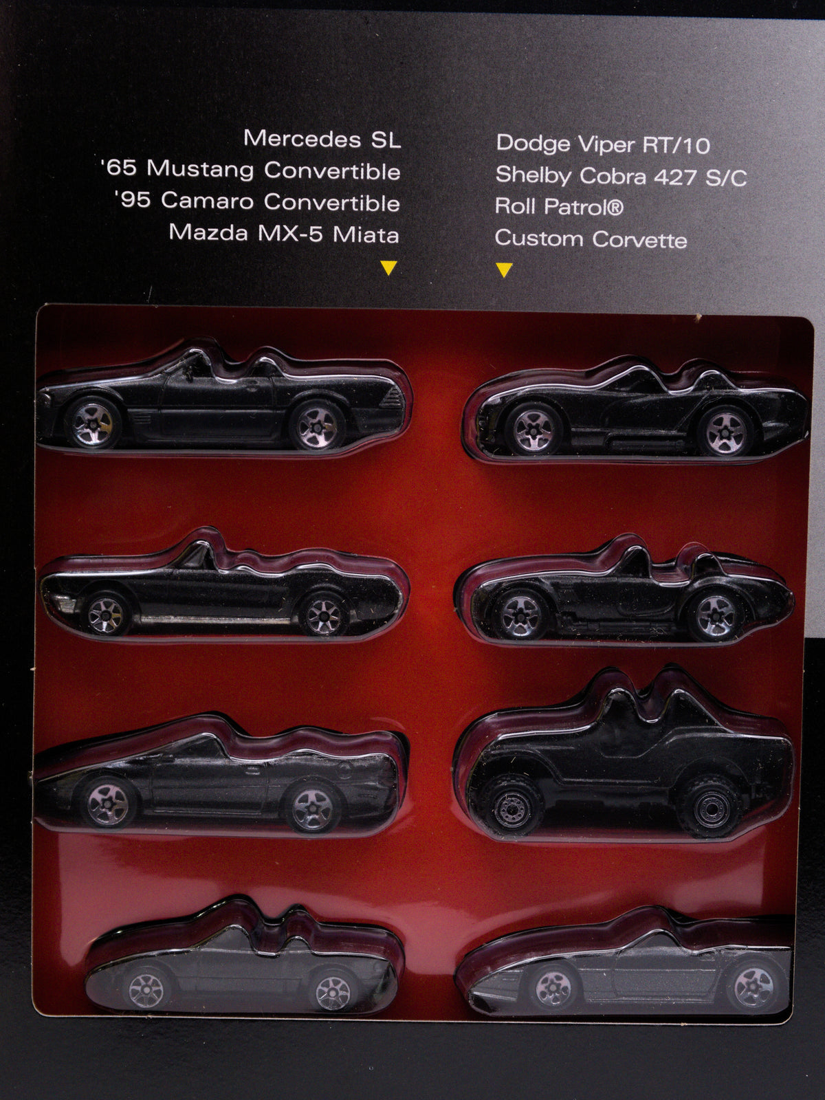 Hot Wheels 8 Pak Black Convertible Target Exclusive