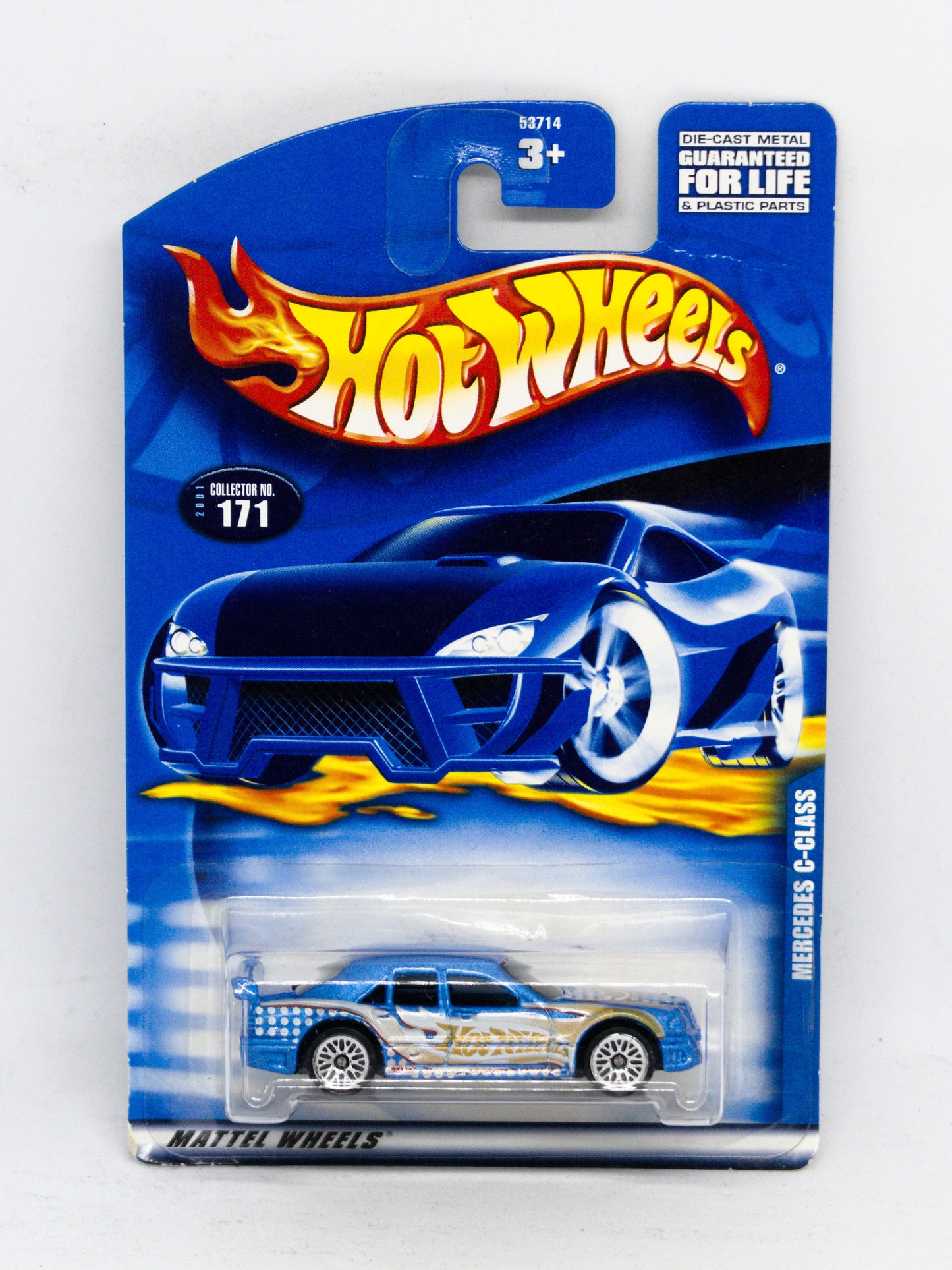 Mercedes-Benz C-Class Blue with Hot Wheels Logo