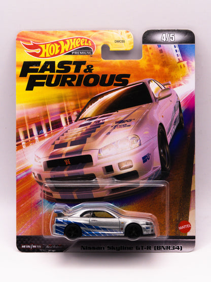 Nissan Skyline GT-R R34 Fast and Furious Premium Silver *Card