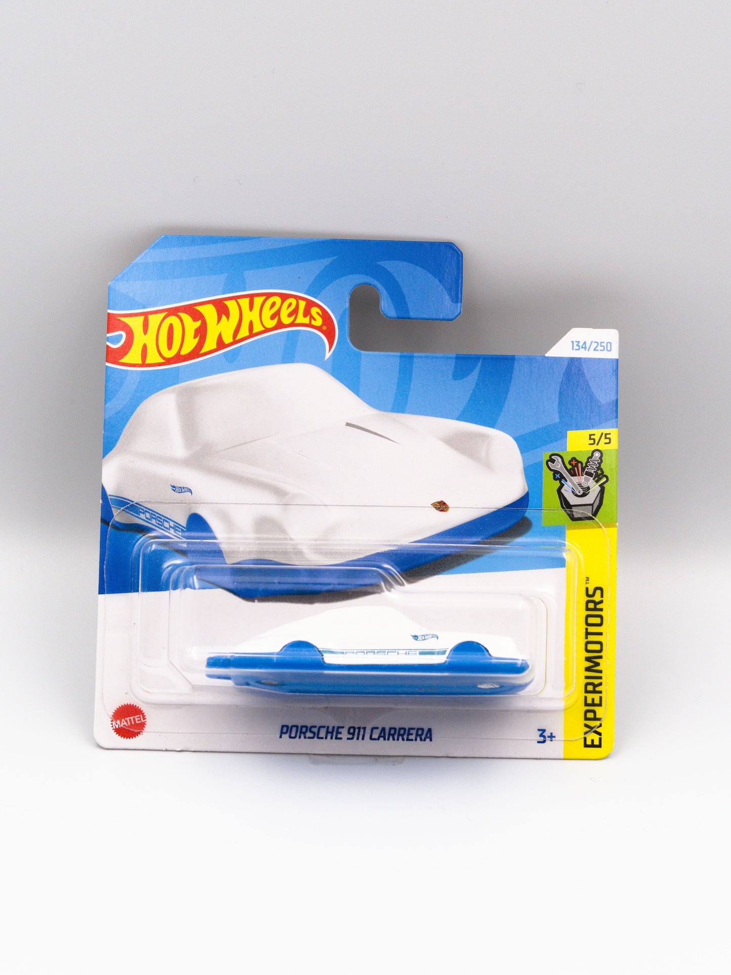 Porsche 911 Carrera Keychain White and Blue