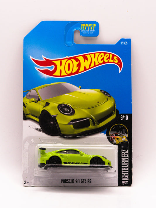 HOT WHEELS Porsche 911 GT3 RS Green *Damaged Card