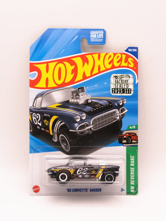 Super Treasure Hunt STH '62 Chevrolet Corvette Gasser Czarny Factory Sealed