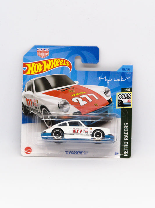 '71 Porsche 911 White - Blue Bottom SHORT CARD