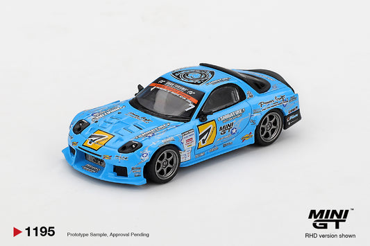 *PRESALE Mini GT #1195 Mazda RX-7 FD3S Re-Amemiya D1GP 2025 Niebieski *Blister
