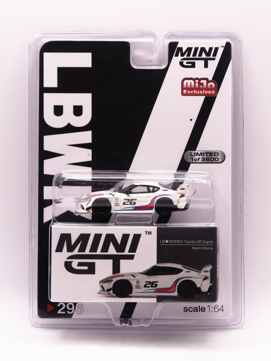 Mini GT 296 LB WORKS Toyota GR Supra Martini Racing White