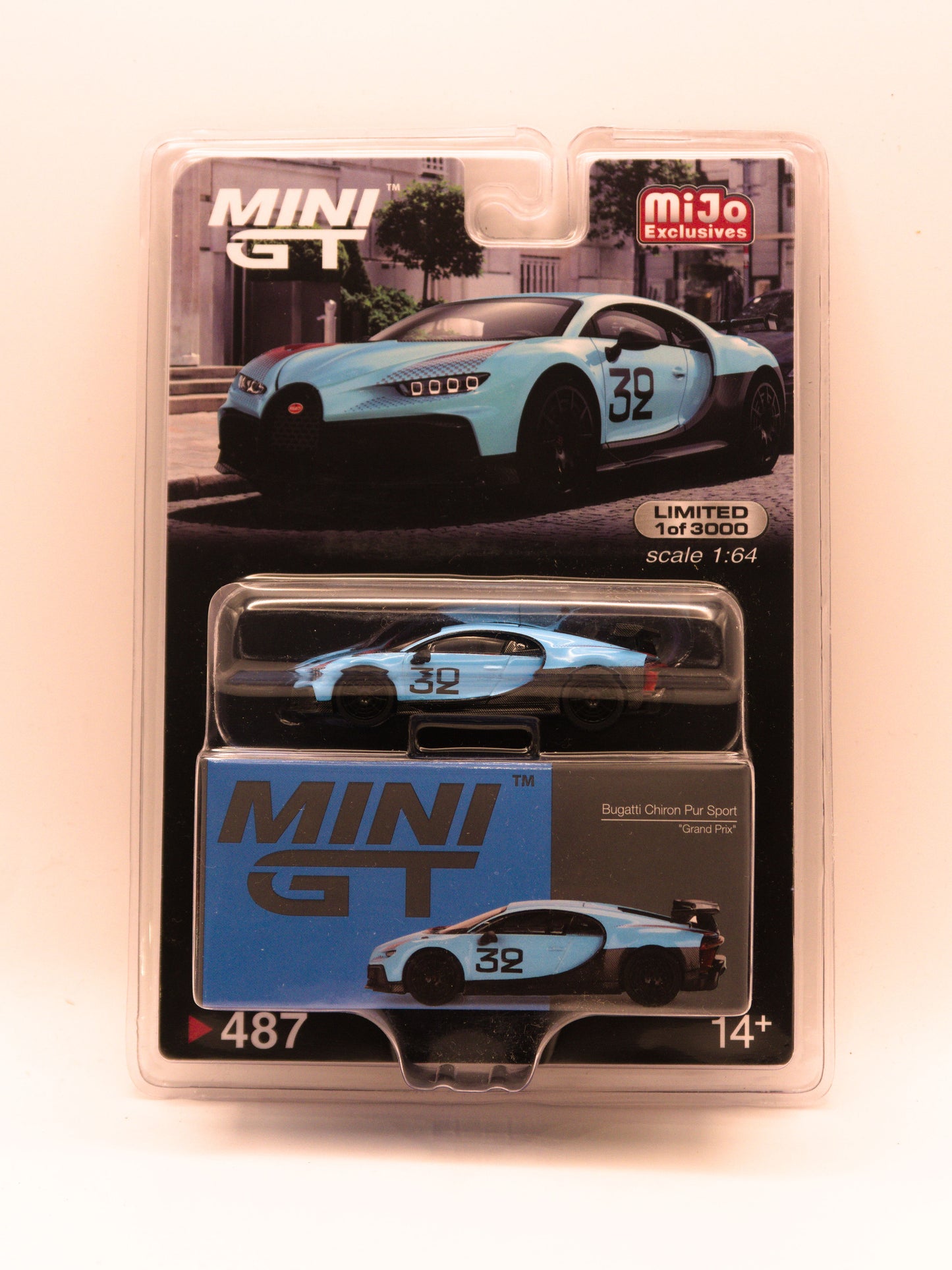 Mini GT 487 Bugatti Chiron Pur Sport Grand Prix Blue