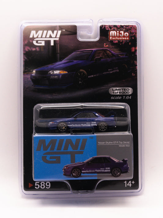 Mini GT 589 Nissan Skyline GT-R R32 Top Secret Blue