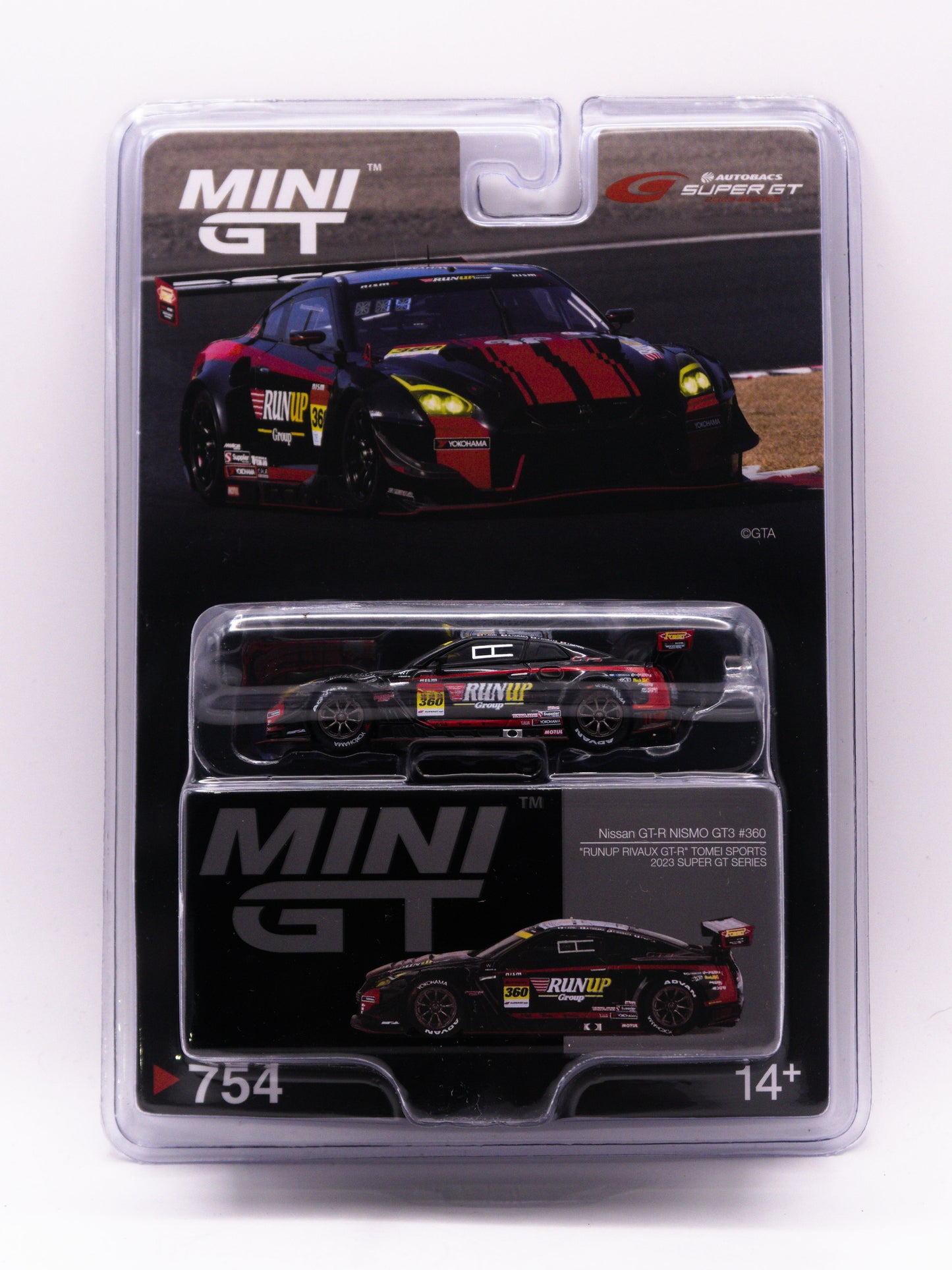 Mini GT 754 Nissan GT-R Nismo GT3 #360 RunUp Black