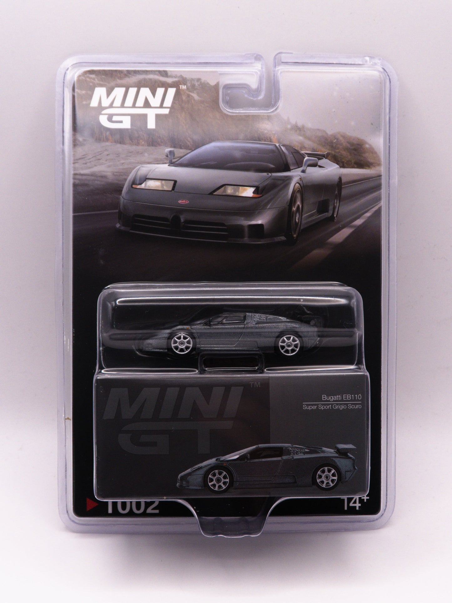 Mini GT #1002 Bugatti EB110 Super Sport Grigio Scuro Gray