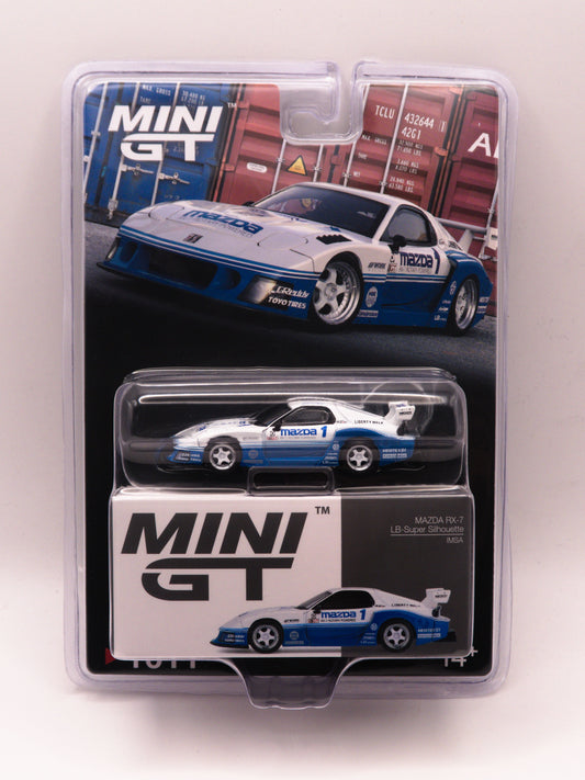 Mini GT #1011 Mazda RX-7 LB-Super Silhouette White/Blue IMSA Racing *BLISTER
