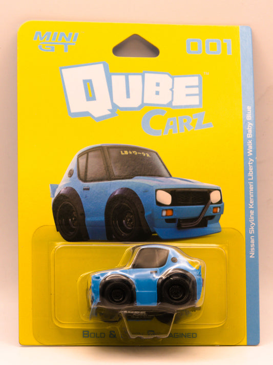 Mini GT Qube Carz 001 Nissan Skyline Kenmeri Liberty Walk Baby Blue Blue