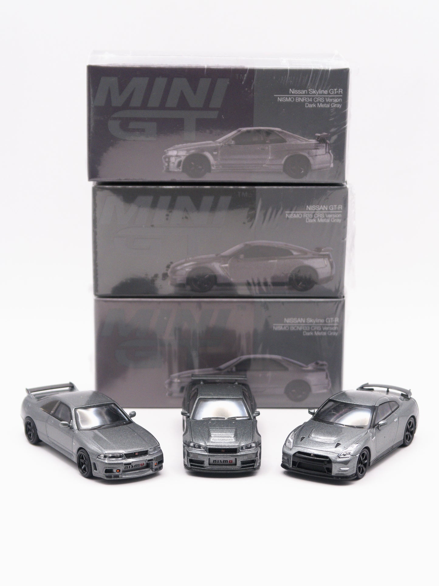 Zestaw 3x Mini GT Nissan Skyline Nismo CRS Szary #1089, #1128, #1160