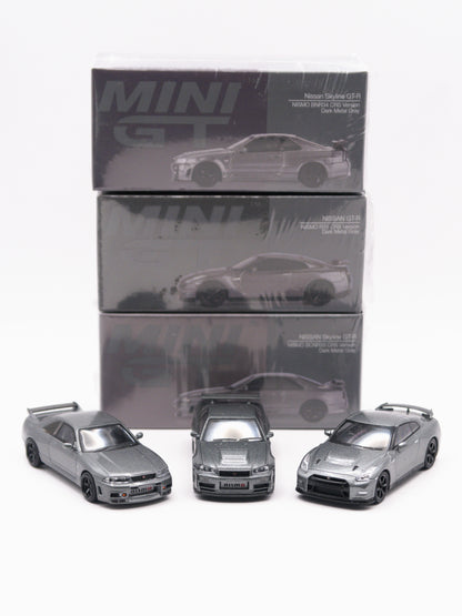 Zestaw 3x Mini GT Nissan Skyline Nismo CRS Szary #1089, #1128, #1160