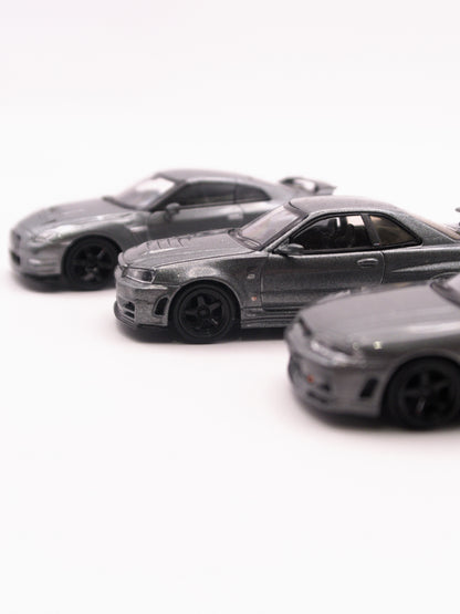 Zestaw 3x Mini GT Nissan Skyline Nismo CRS Szary #1089, #1128, #1160