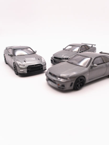 Zestaw 3x Mini GT Nissan Skyline Nismo CRS Szary #1089, #1128, #1160