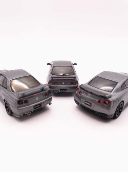 Zestaw 3x Mini GT Nissan Skyline Nismo CRS Szary #1089, #1128, #1160