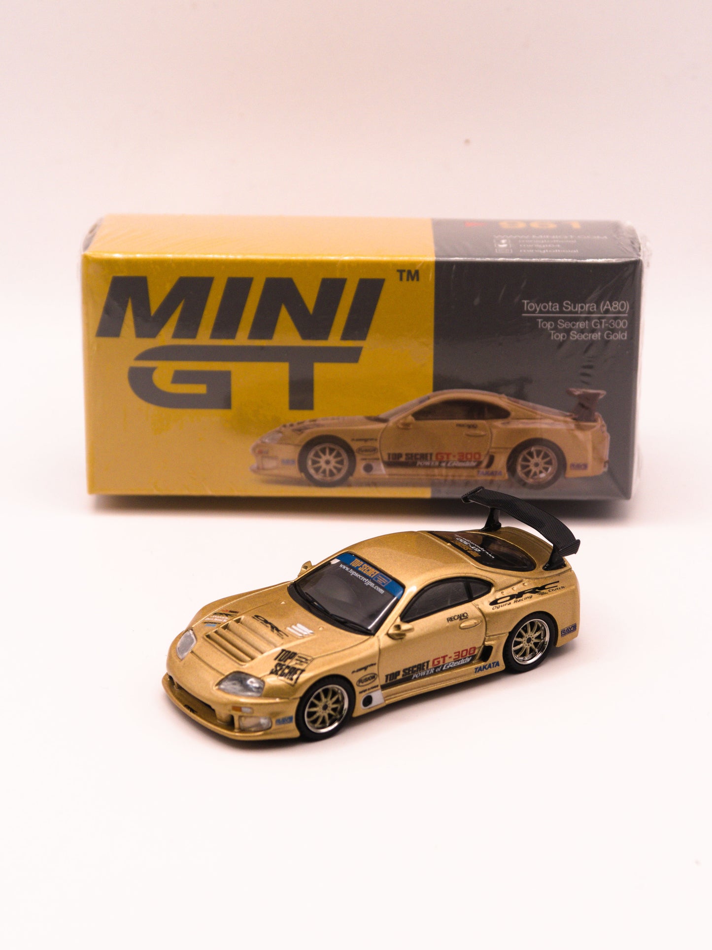 Mini GT #961 Toyota Supra A80 Top Secret GT-300 Gold