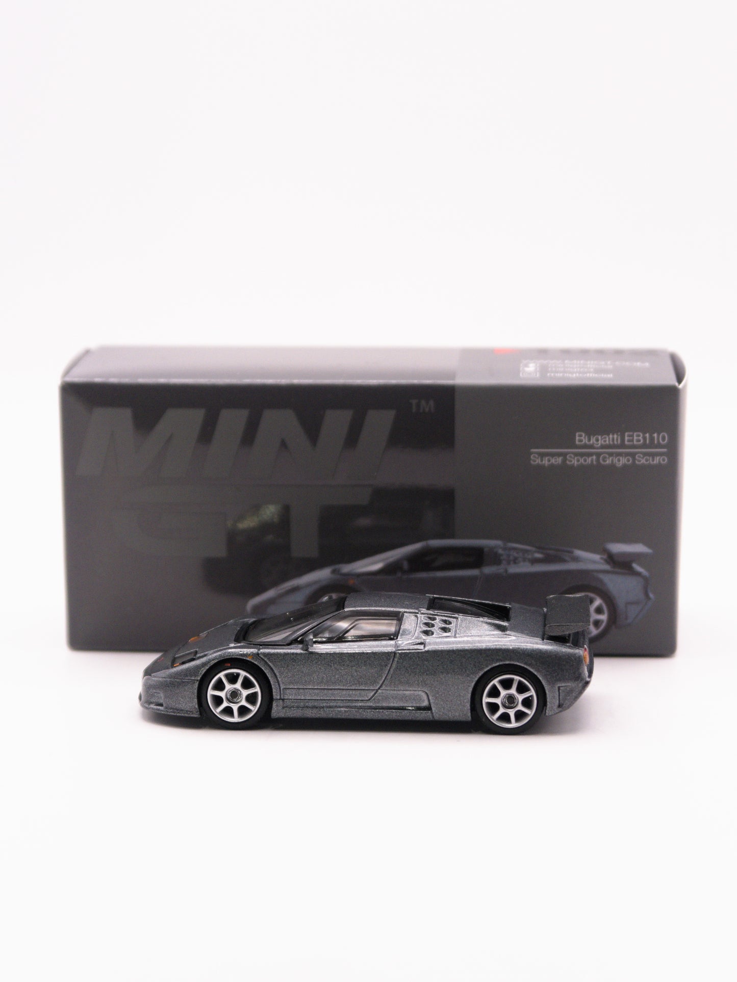 Mini GT #1002 Bugatti EB110 Super Sport Grigio Scuro Gray