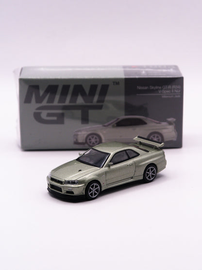 Mini GT #1003 Nissan Skyline GT-R R34 V-Spec II Nur Green