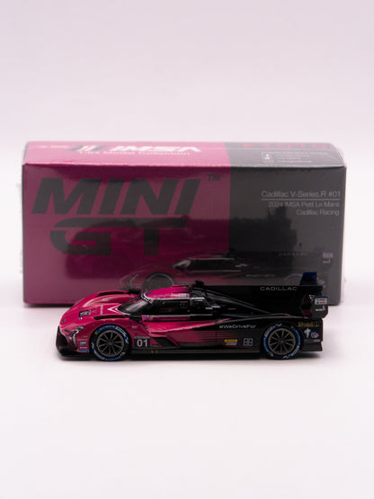 Mini GT #1010 Cadillac V-Series.R #01 2024 IMSA Petit Le Mans Różowy