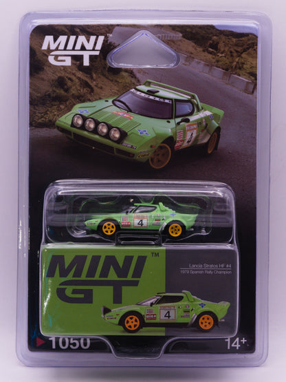 Mini GT #1050 Lancia Stratos HF #4 Spanish Rally Champion Green *BLISTER