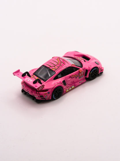 Mini GT #1052 ROXY Porsche 911 GT3 R #77 2024 IMSA ROAD AMERICA AO Racing Różowy