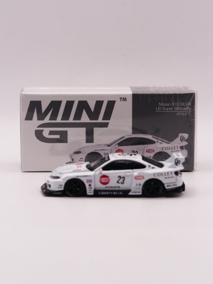 Mini GT #1054 Nissan Silvia S15 Liberty Walk Super Silhouette Athlete Biały