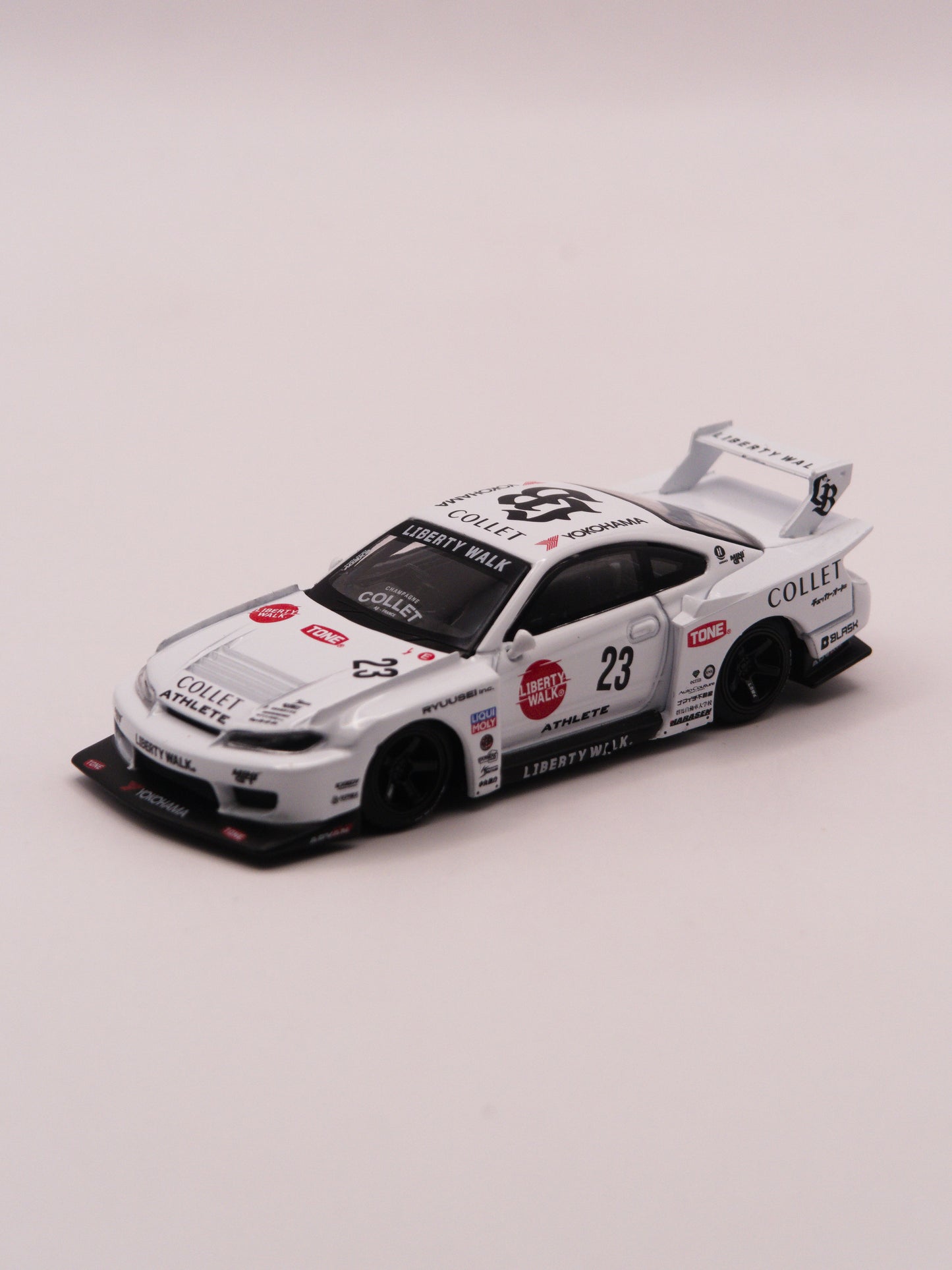 Mini GT #1054 Nissan Silvia S15 Liberty Walk Super Silhouette Athlete White *BLISTER