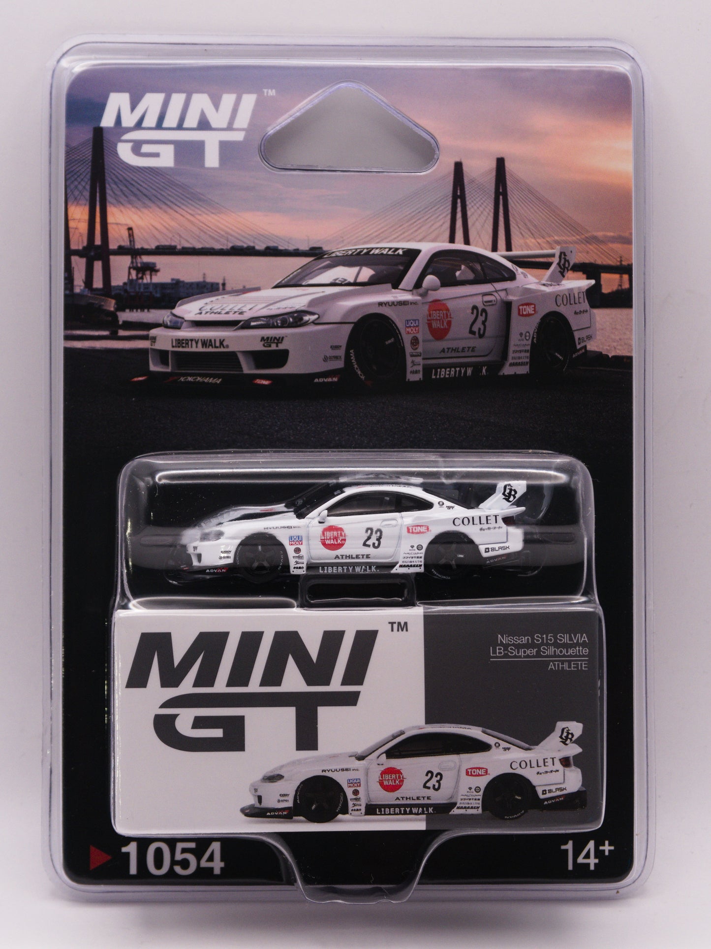 Mini GT #1054 Nissan Silvia S15 Liberty Walk Super Silhouette Athlete Biały *BLISTER